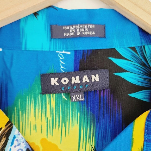 Koman Men's Tropical Hawaii Vacation Button Front Shirt XXL - Picture 5 of 6